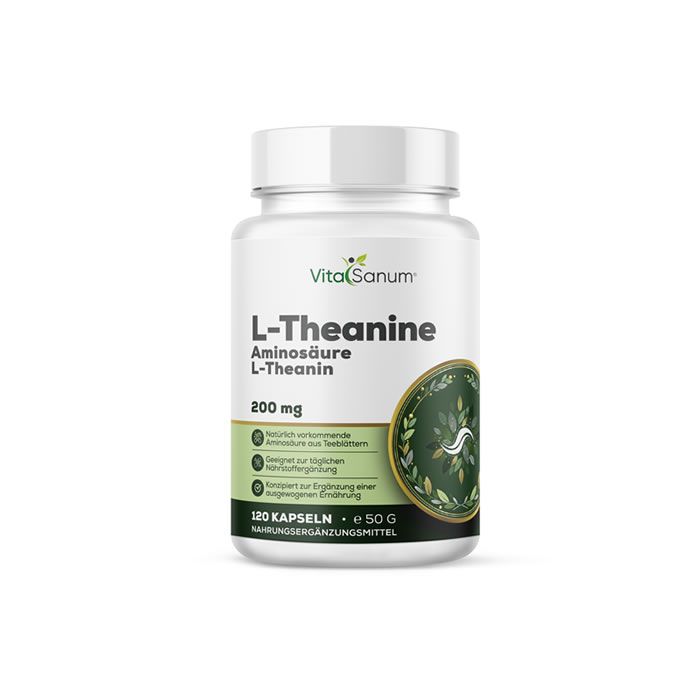 VitaSanum L-Theanin Kapseln, 200 mg pro Kapsel, 120 Kapseln.