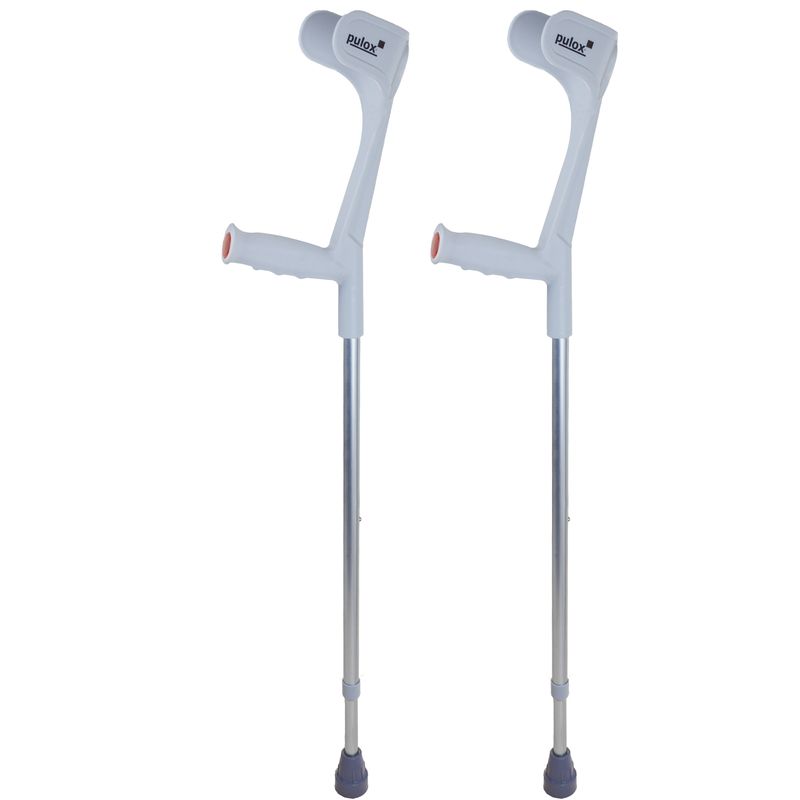 Krücken Paar Grau Klassiker 140 Kg von Ossenberg mit Ergo Softgriff Gehhilfe pulox-Design