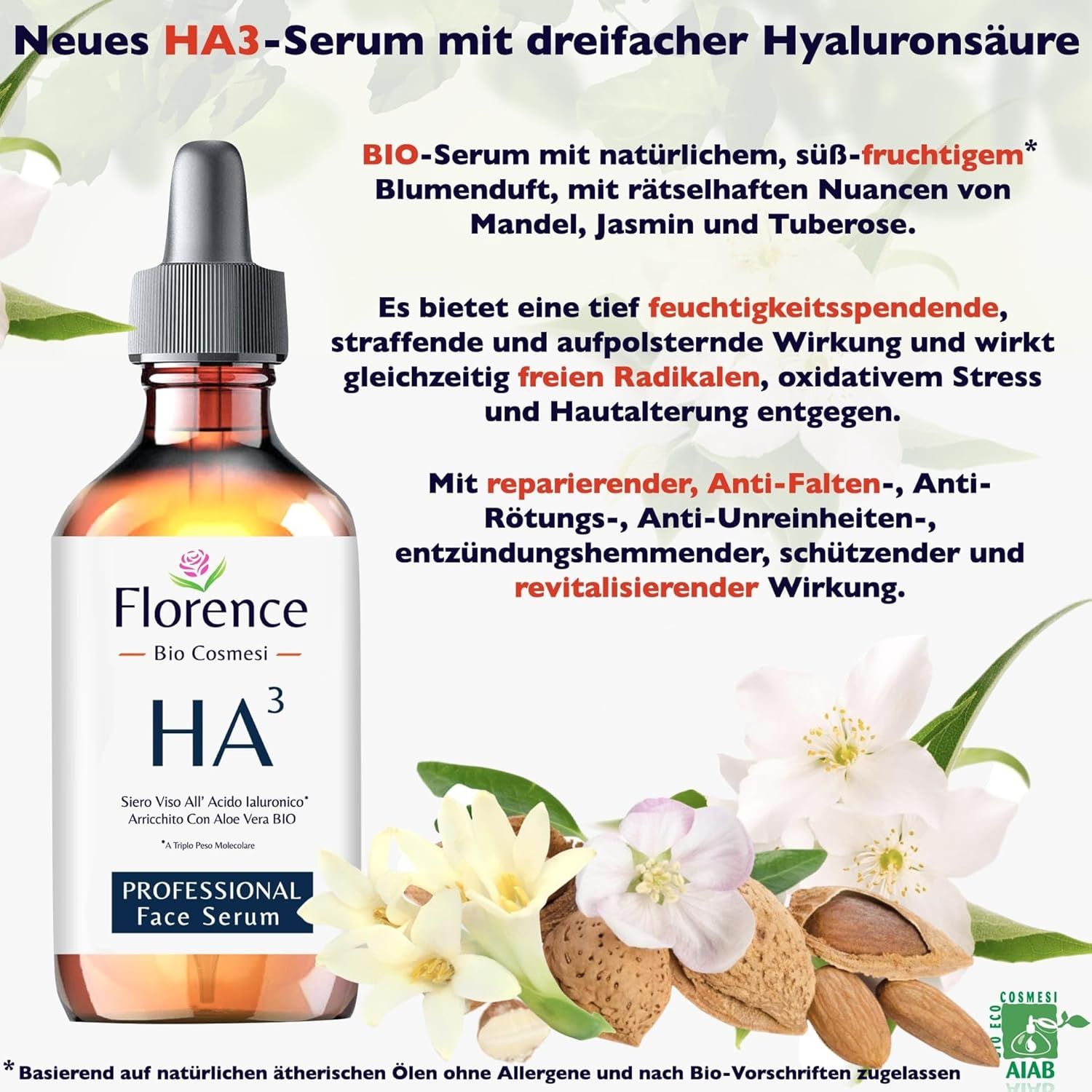 Florence HA3 Bio Hyaluron Serum Gesicht