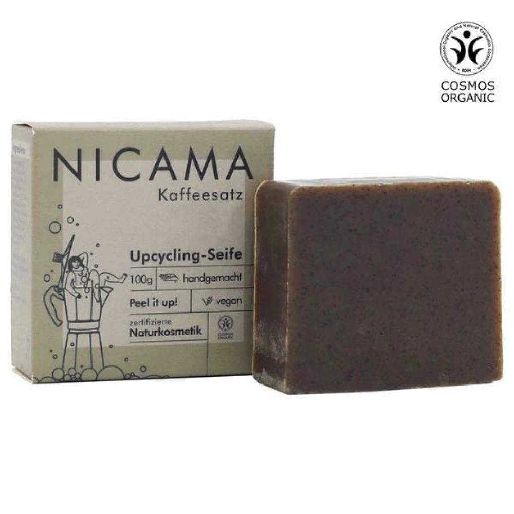 NICAMA Upcyclingseife mit Peelingeffekt Kaffeesatz 100g