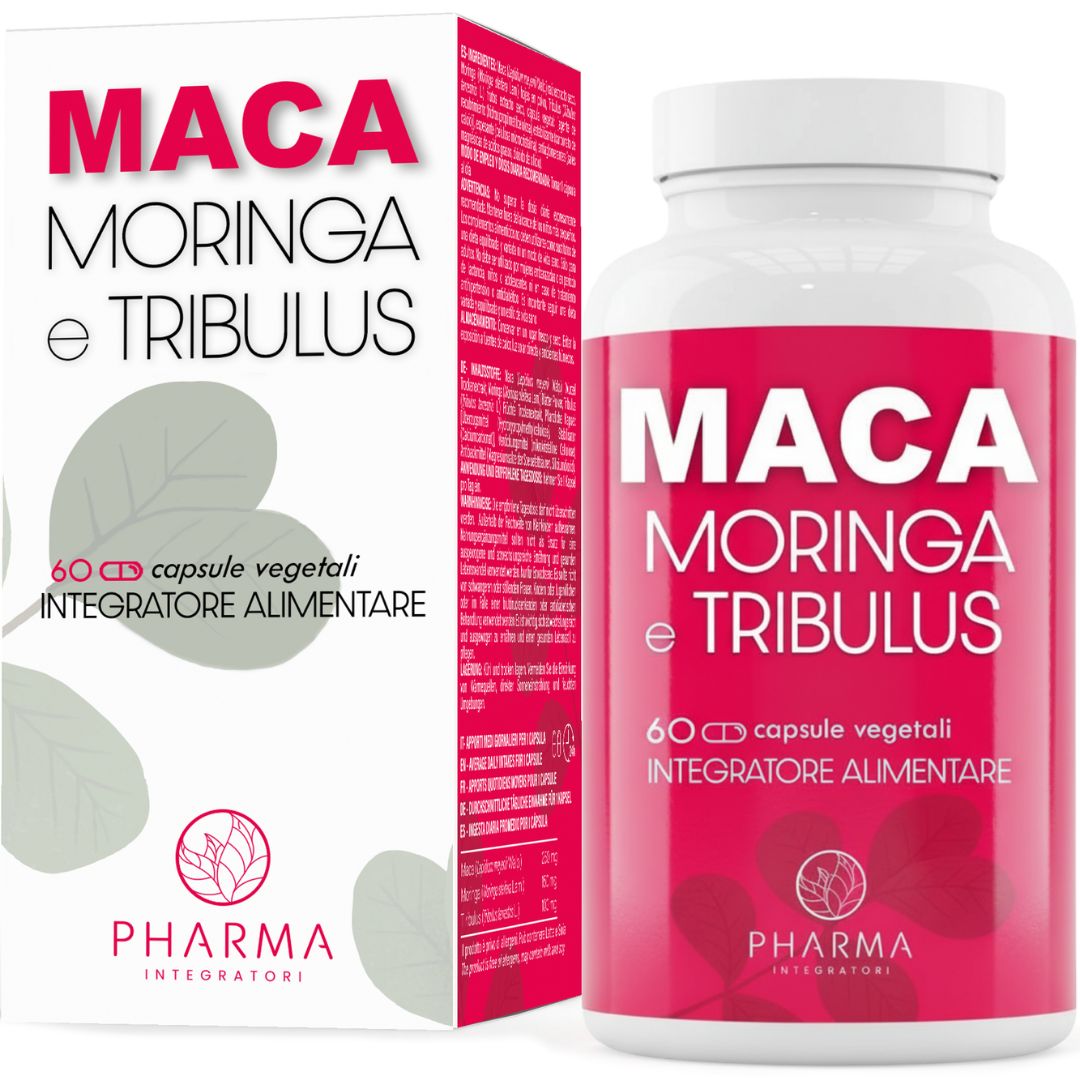 Pharma Integratori Peruanische Maca, Moringa, Tribulus terrestris Nahrungsergänzungsmittel Energie 60 St