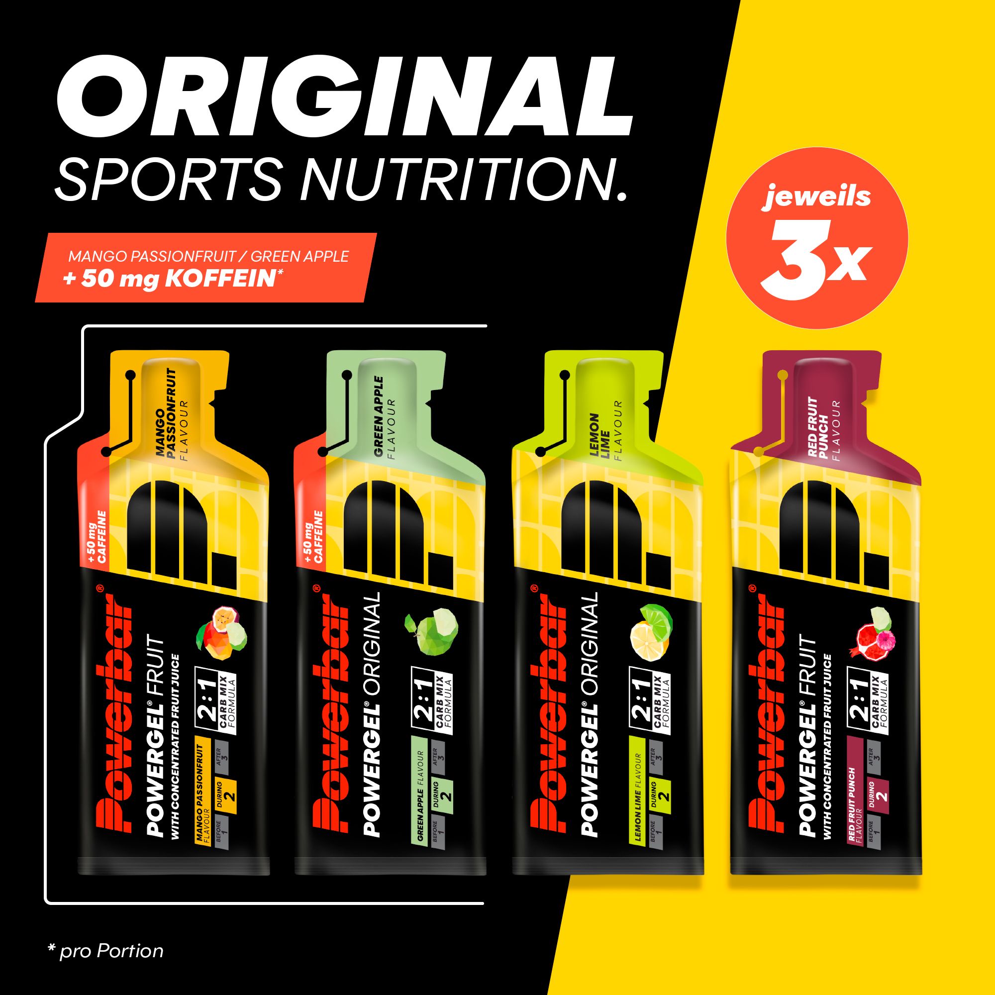 POWERBAR High Carb Energie Gele PowerGel Multiflavour Box