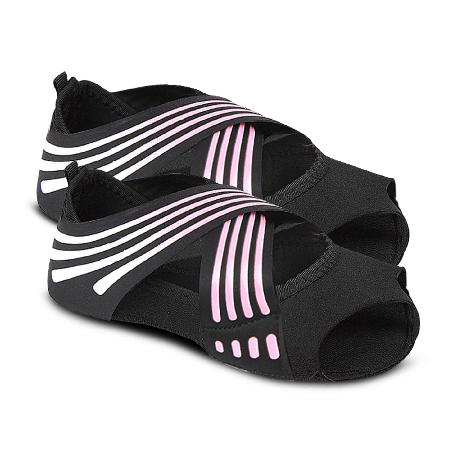 COOL-i Zehenlose Yoga & Pilates Socken rutschfest, atmungsaktiv mit Kreuzriemen, für Damen