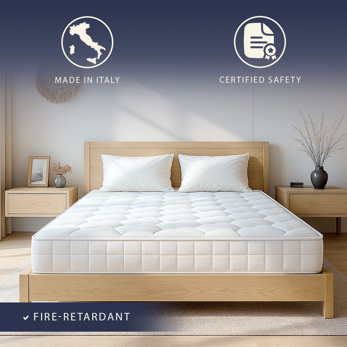 The White Stone Matratze 140x190 mit Taschenfedern und Memory Foam | Höhe 25 cm