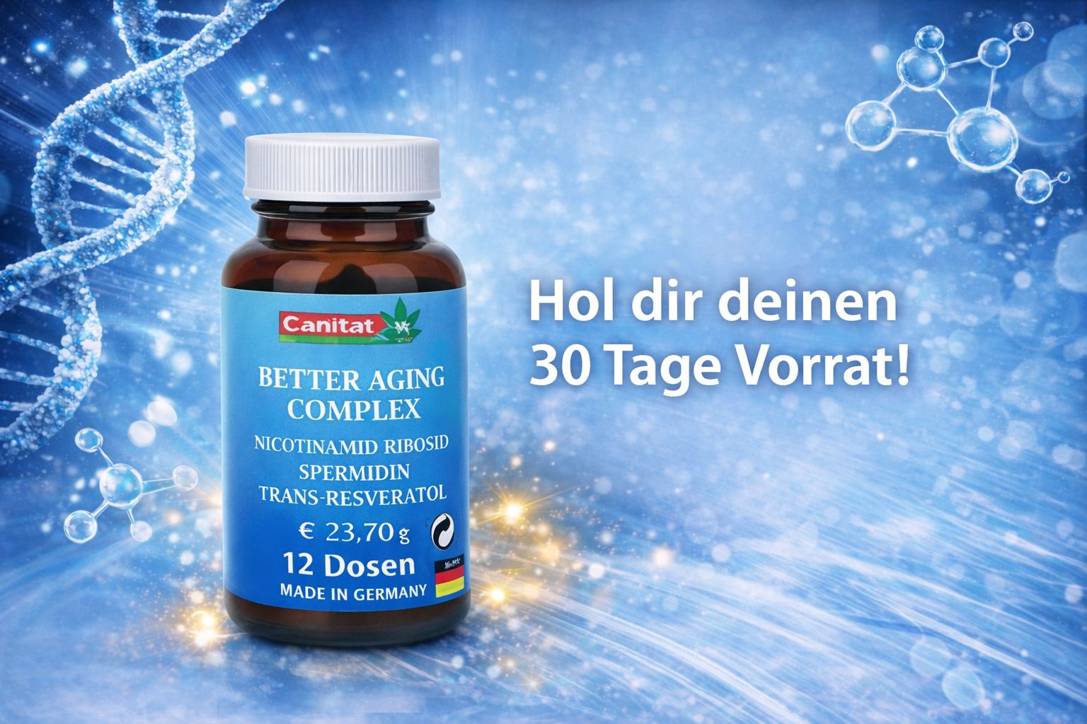 NAD+ | Better Aging Complex | Nicotinamid Ribosid + Trans-Resveratol + Spermidin | Canitat M