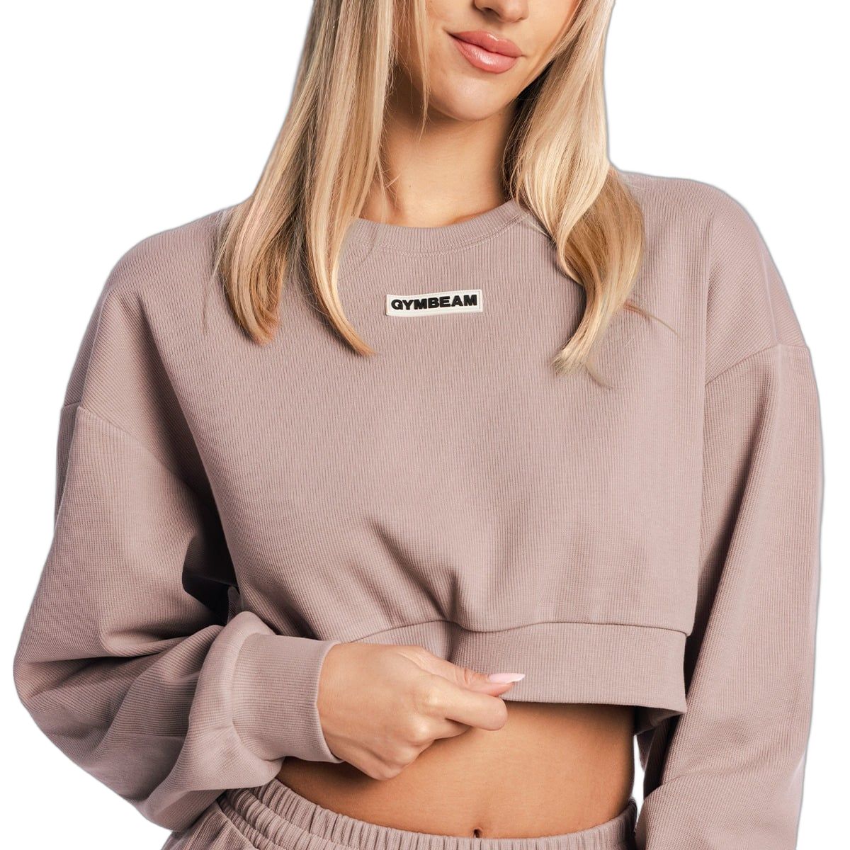 GymBeam Sweatshirt Damen Cropped ohne Kapuze Aura Roux