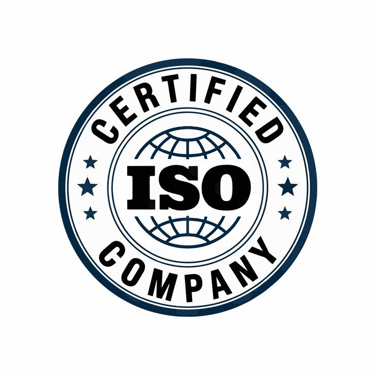 Rundes Logo mit Text: CERTIFIED ISO COMPANY.