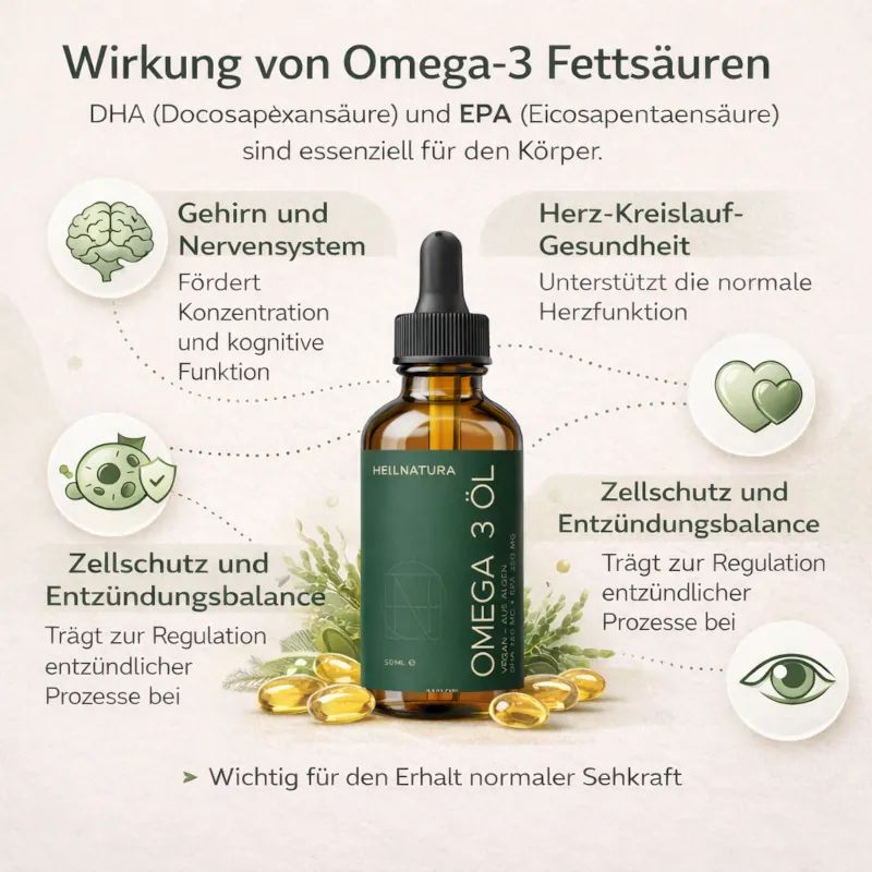 Heilnatura Omega 3 Algenöl DHA 750mg + EPA 250mg