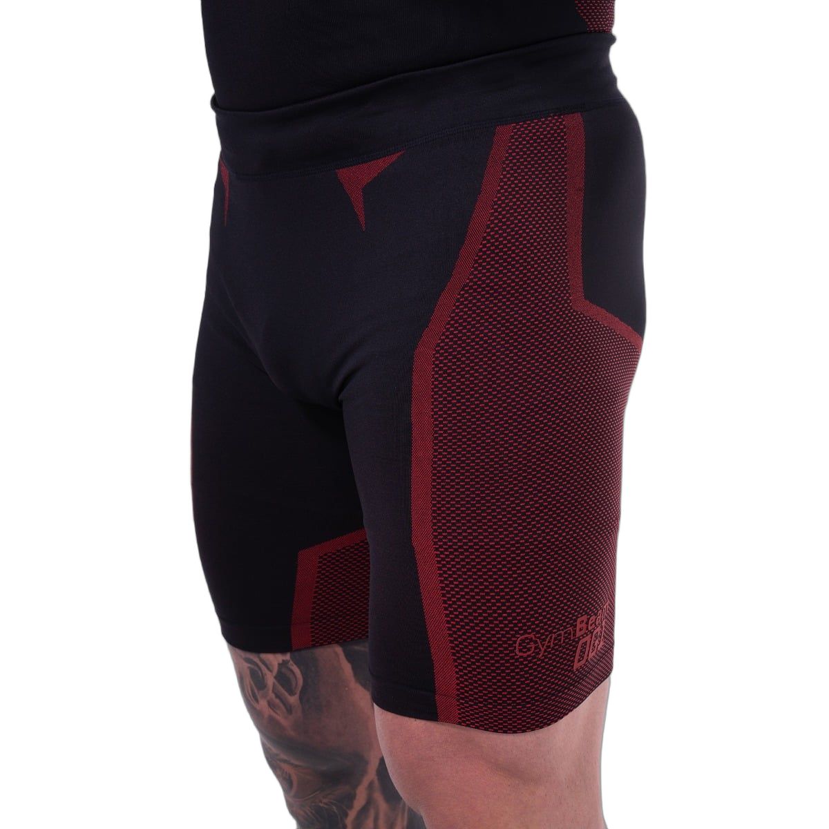 GymBeam Shorts Herren nahtlos Slim mit Kordelzug und Gummizug OG1 Schwarz/Rot