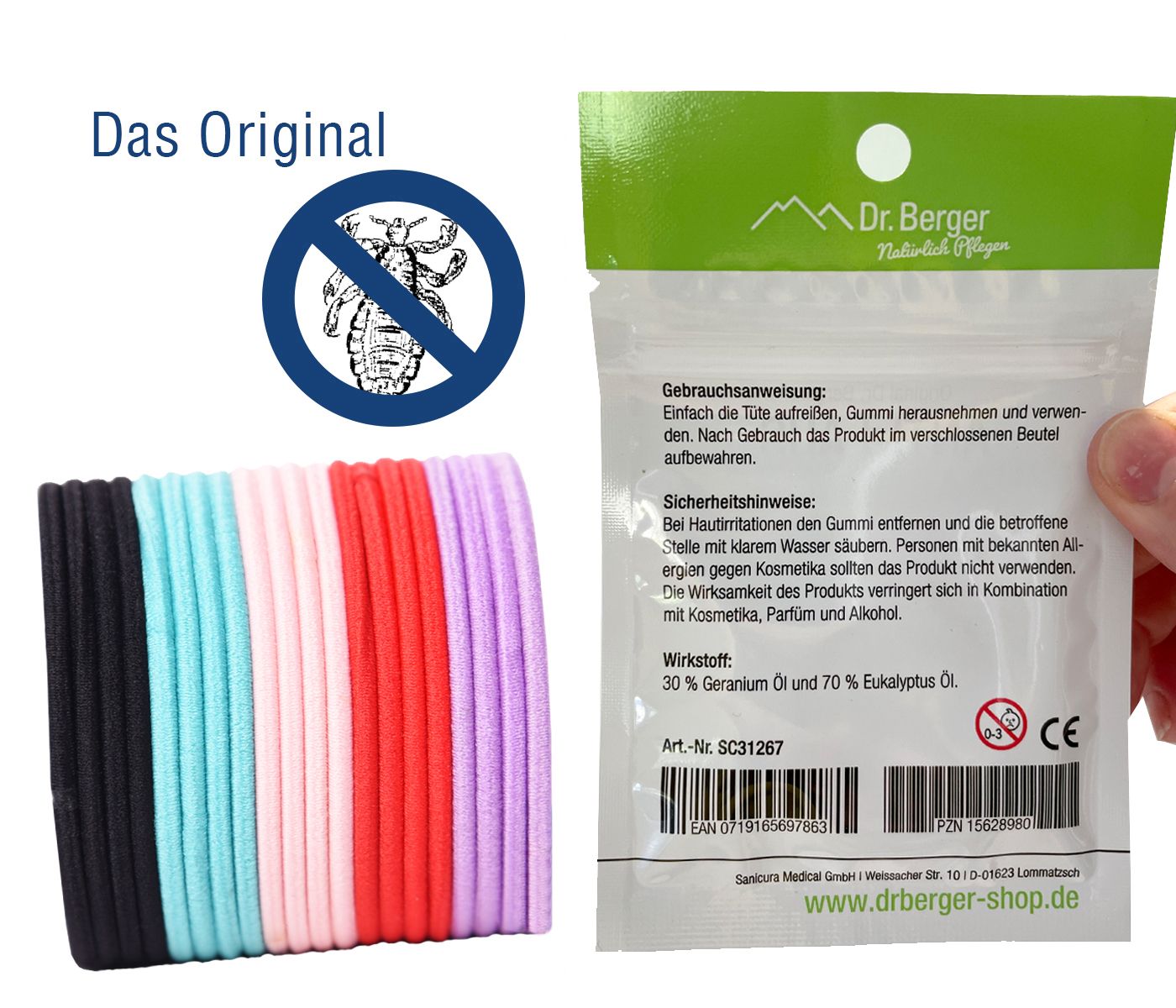 Anti-Laus Haargummis gegen Kopfläuse