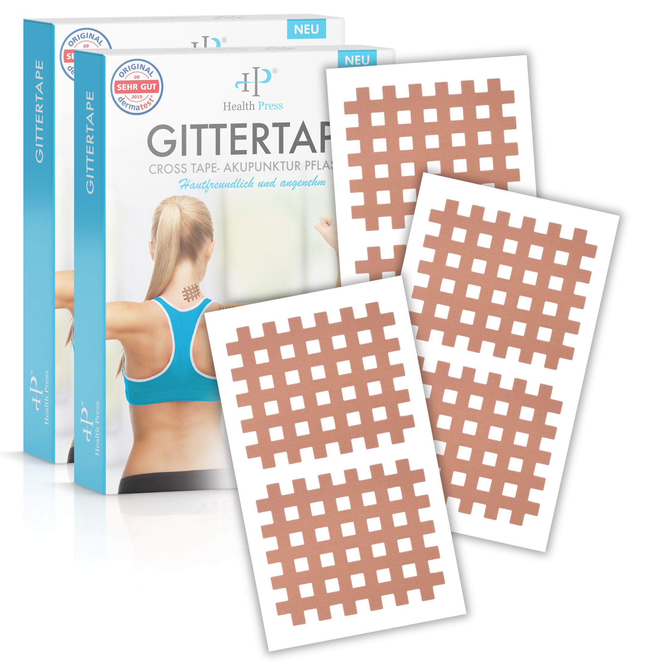 Health Press Gittertape Typ C 2er Set – Crosstape & Gitterpflaster