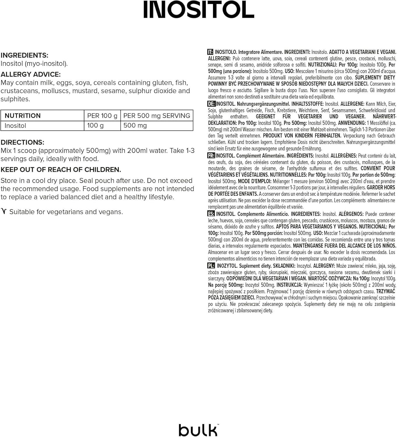 Bulk Inositol Pulver