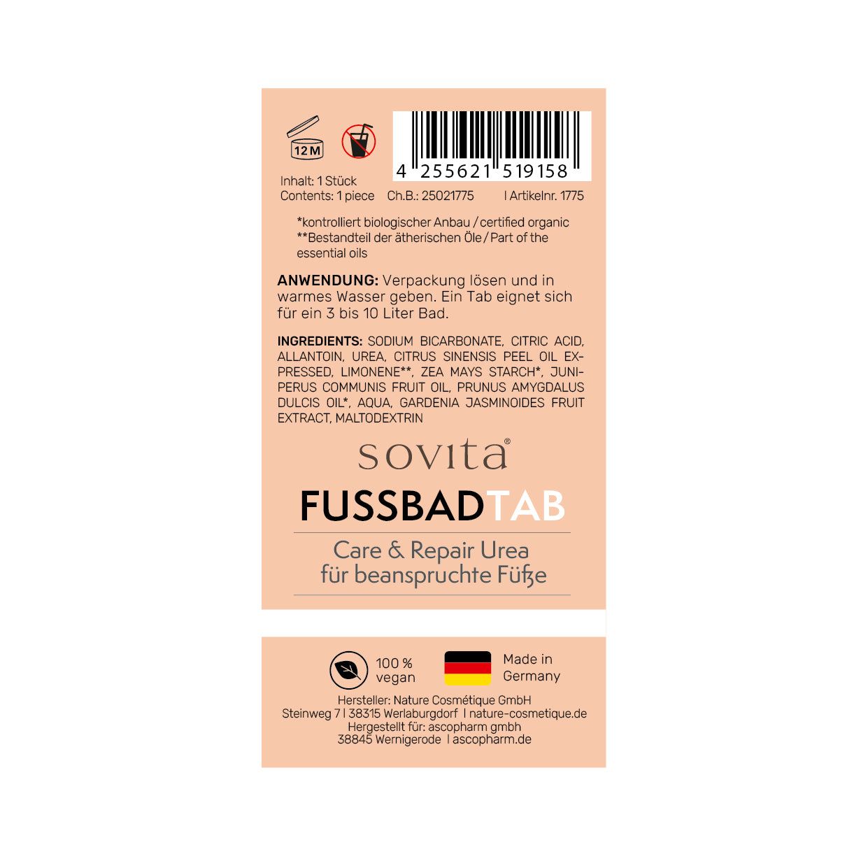 sovita Fußbadtab "Care & Repair Urea"