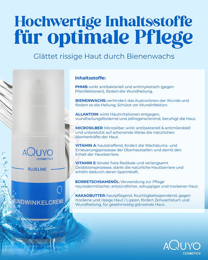 Blueline Mundwinkel & Lippen Creme | für trockene, spröde, entzündete oder eingerissene Mundwinkel