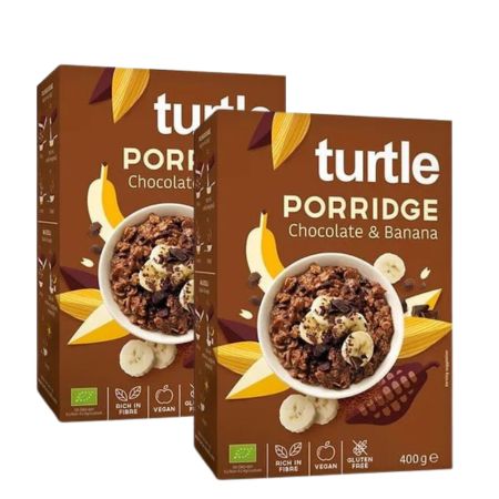 Turtle veganes Frühstücks Porridge Schokolade & Banane glutenfrei Duo 2x450 g