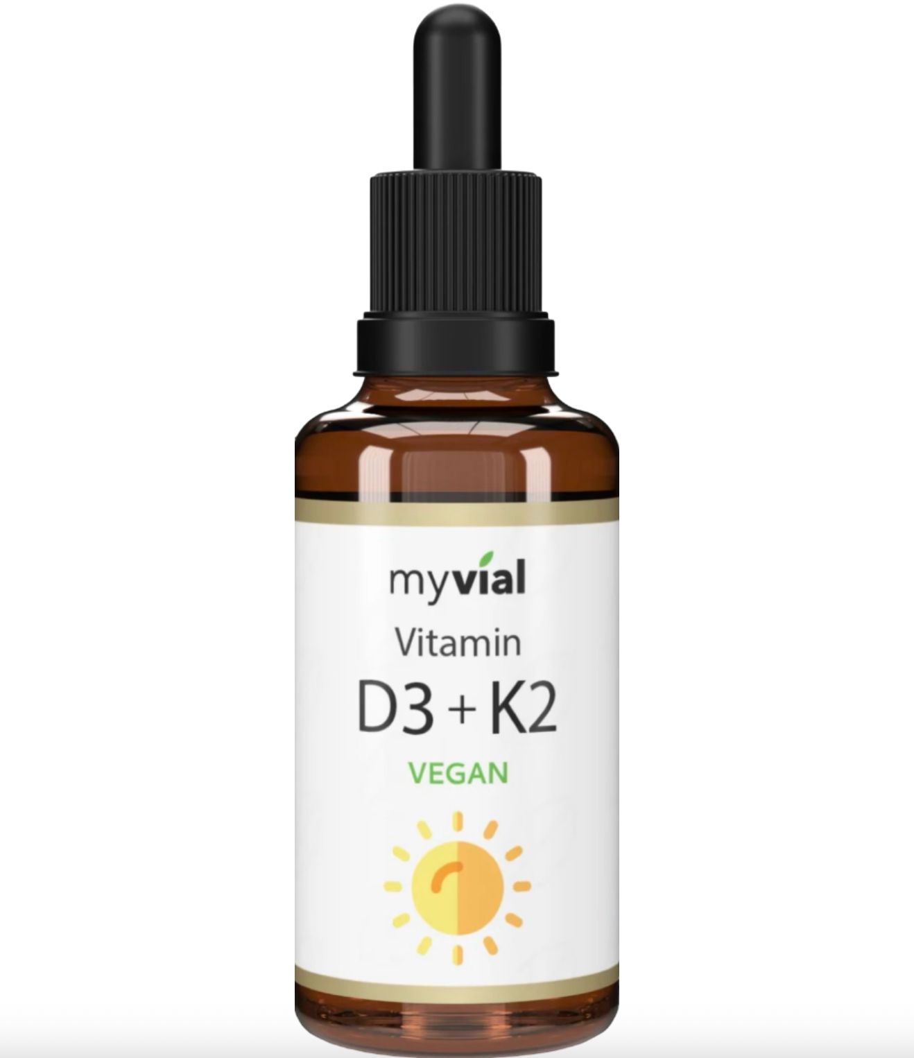 myvial® Vitamin D3 + K2 Komplex Tropfen - vegan 1.000 I.e. hochdosiert 50 ml
