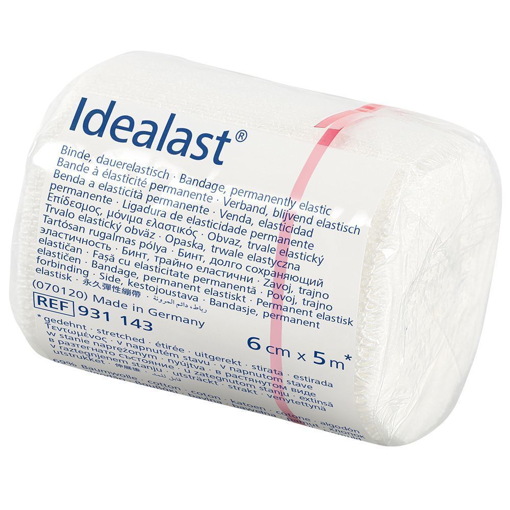 Idealast® Idealbinde 6 cm x 5 m mit Verbandklammern