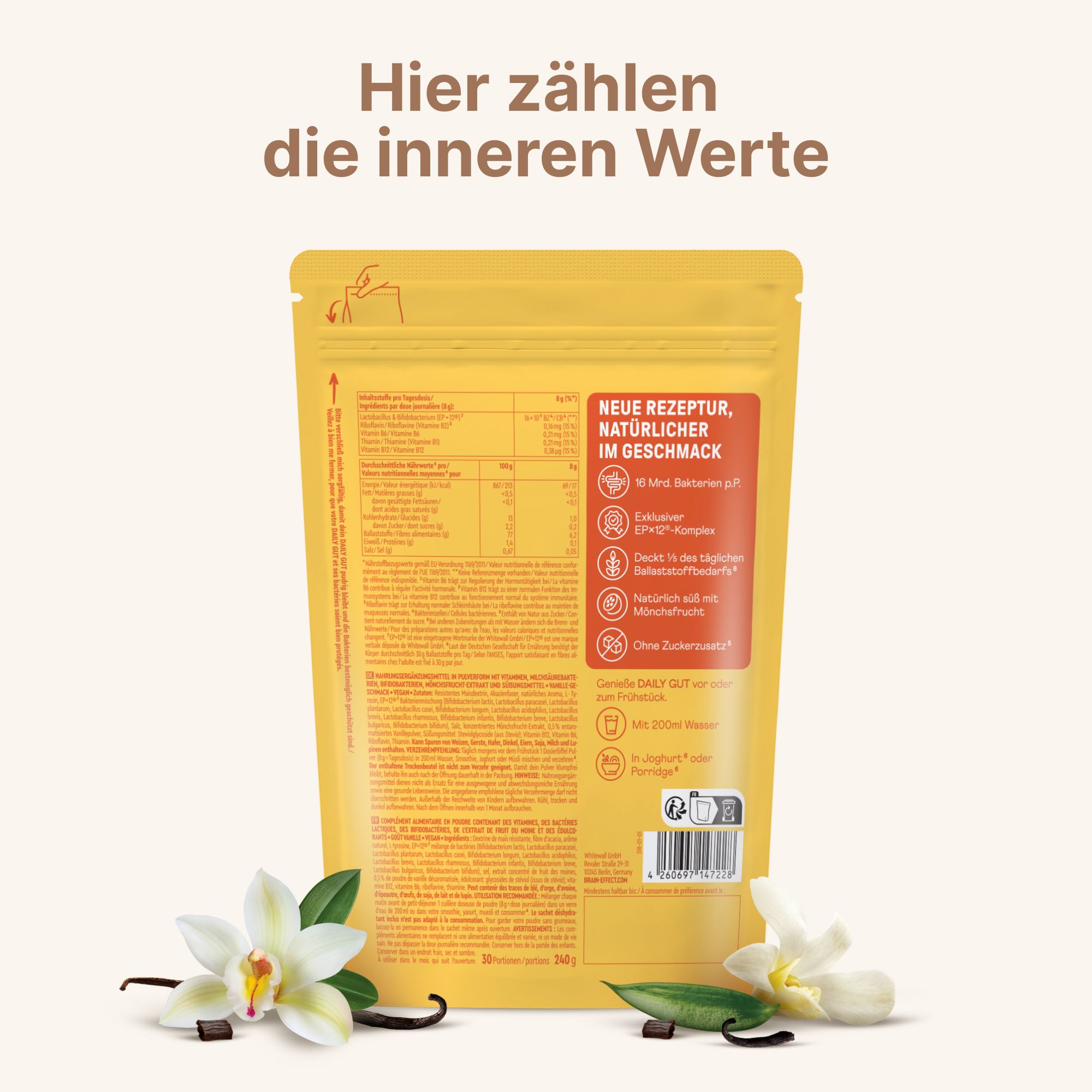 BRAINEFFECT Daily Gut Pulver Vanille