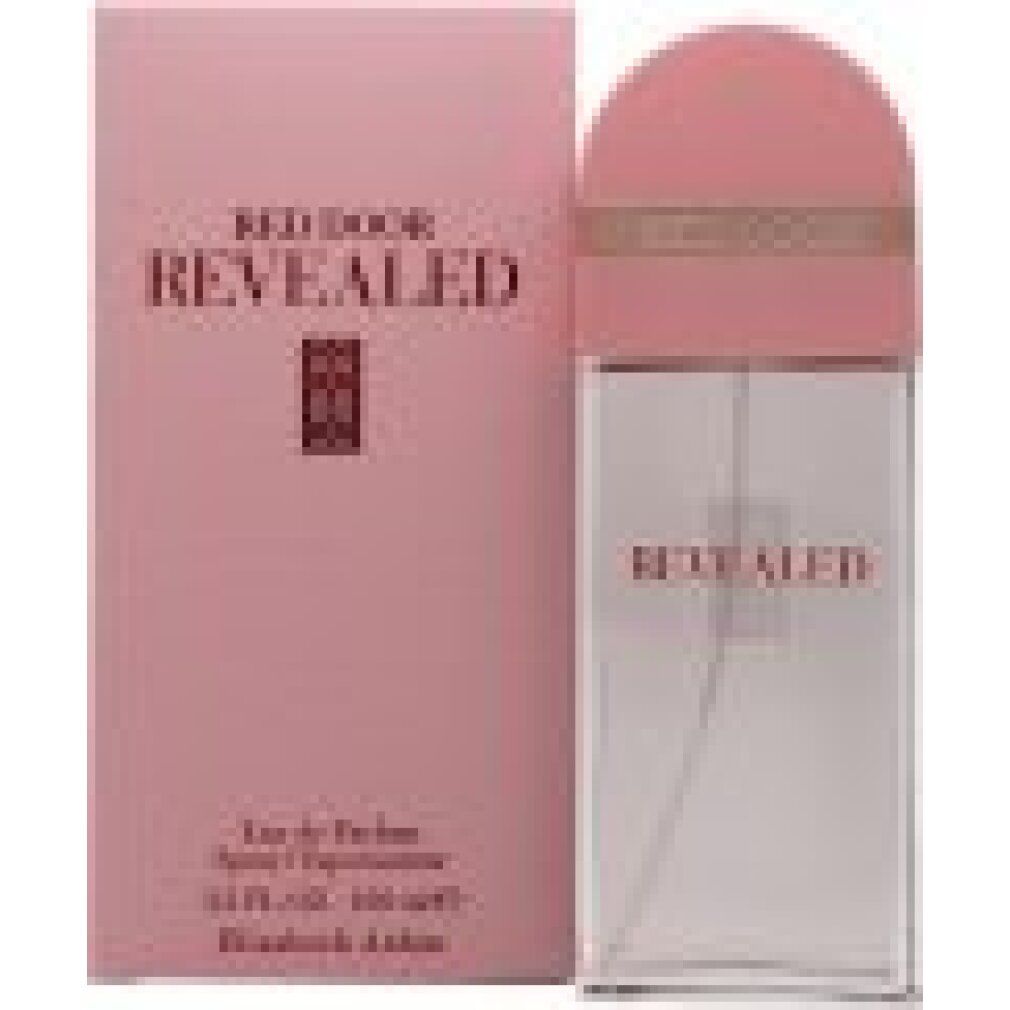 Rosa Verpackung und Flakon. Aufschrift RED DOOR REVEALED. Flakon mit rosa Verschluss. Text: Eau de Parfum Spray/Vaporisateur.