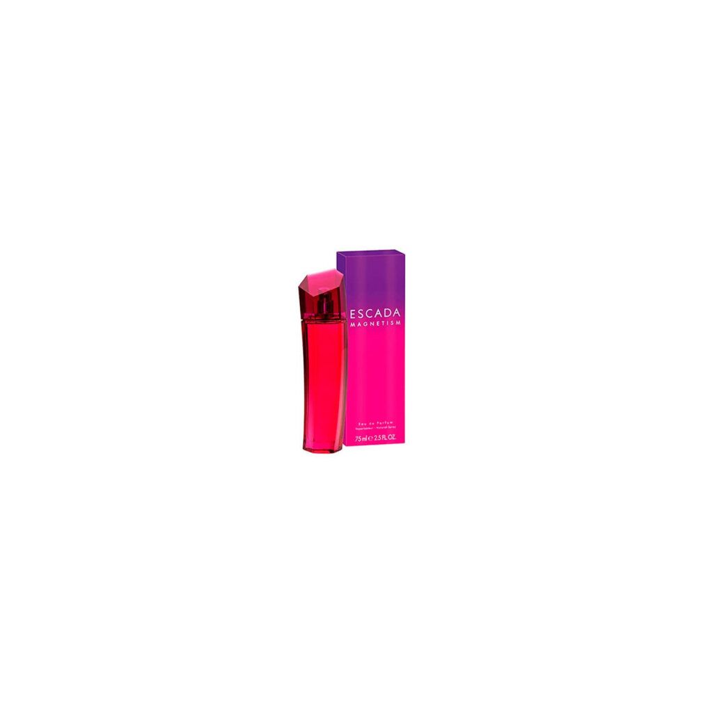 Escada Magnetism Eau de Parfum Spray. Flakon und Verpackung in Pink-Violett. 75 ml, 2.5 FL.OZ.