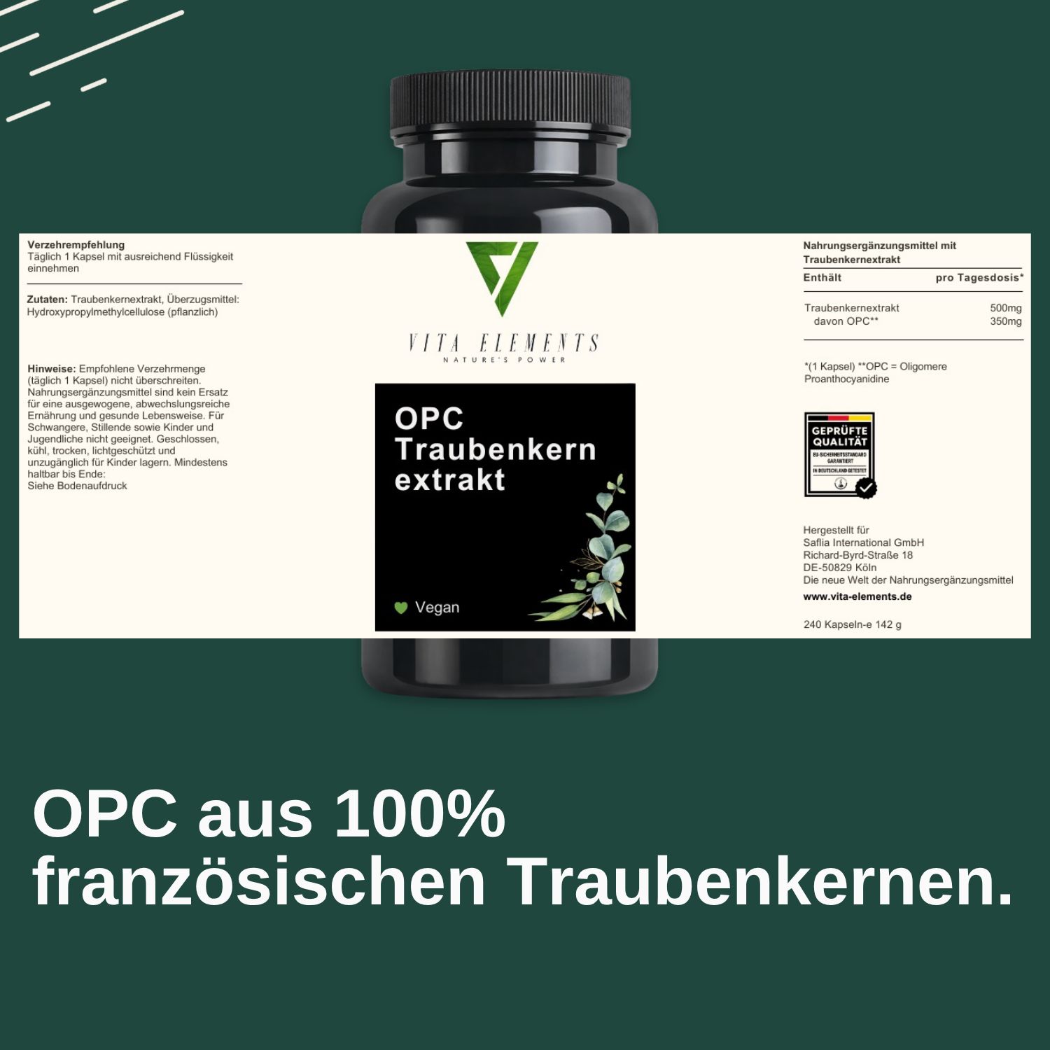 Vita Elements OPC Traubenkernextrakt Kapseln