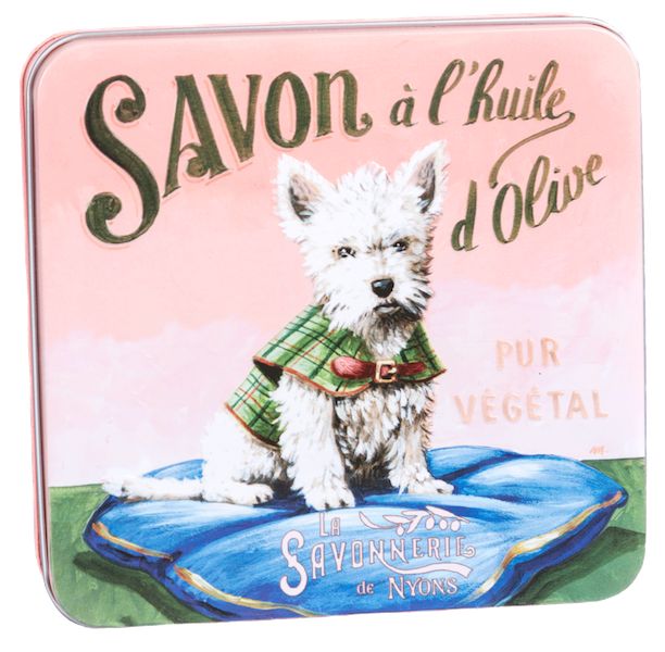 La Savonnerie de Nyons - Metallbox mit Seife White Terrier 575 g