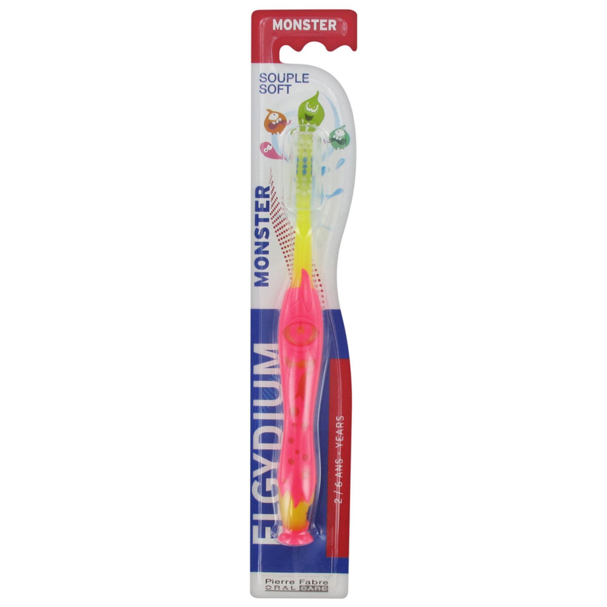 Elgydium Monster Zahnbürste 2-6 Jahre Weich (Farbe: Gelb) 24,3x4,3x2 cm