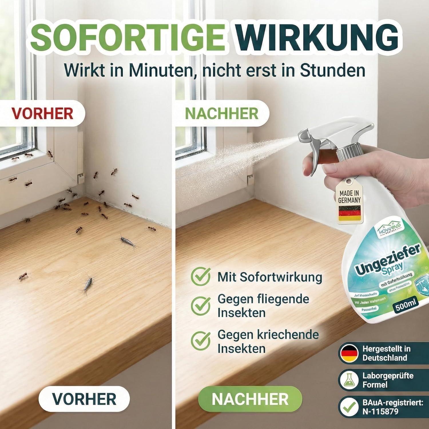 HomeBugProtect Ungeziefer Spray Gegen Insekten Haushalt