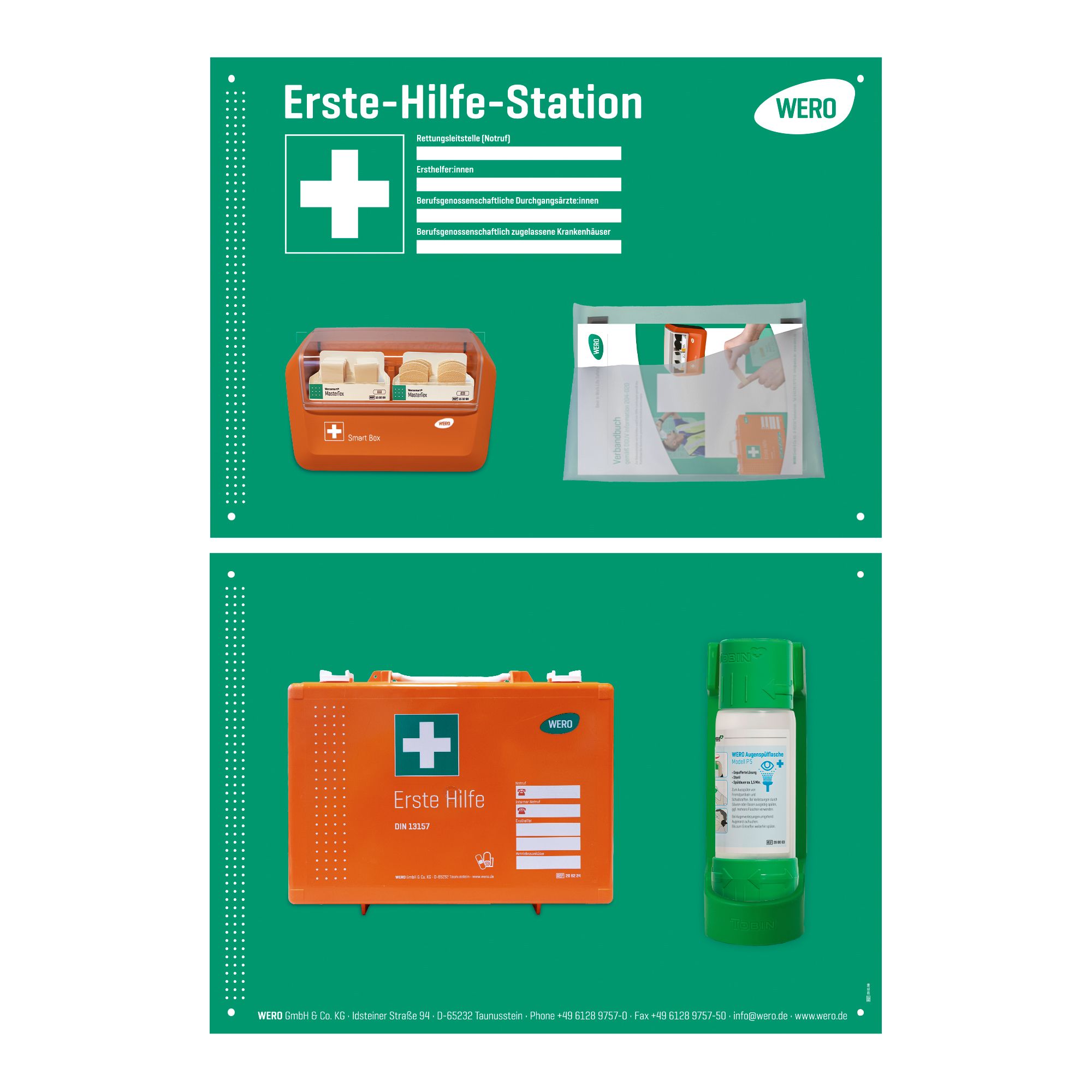 Wero Erste Hilfe Station Pro Komplett-Set 1 St
