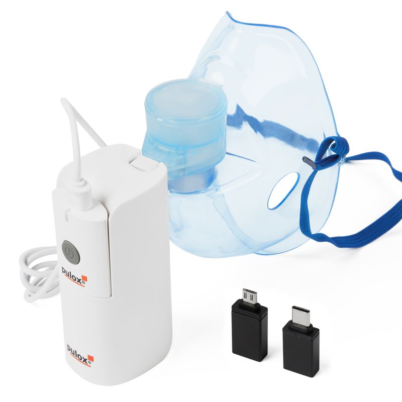 pulox In-200 Vapo Portabler Vernebler Nebulizer Inhalationsgerät mit Maske für Erwachsene und Kinder