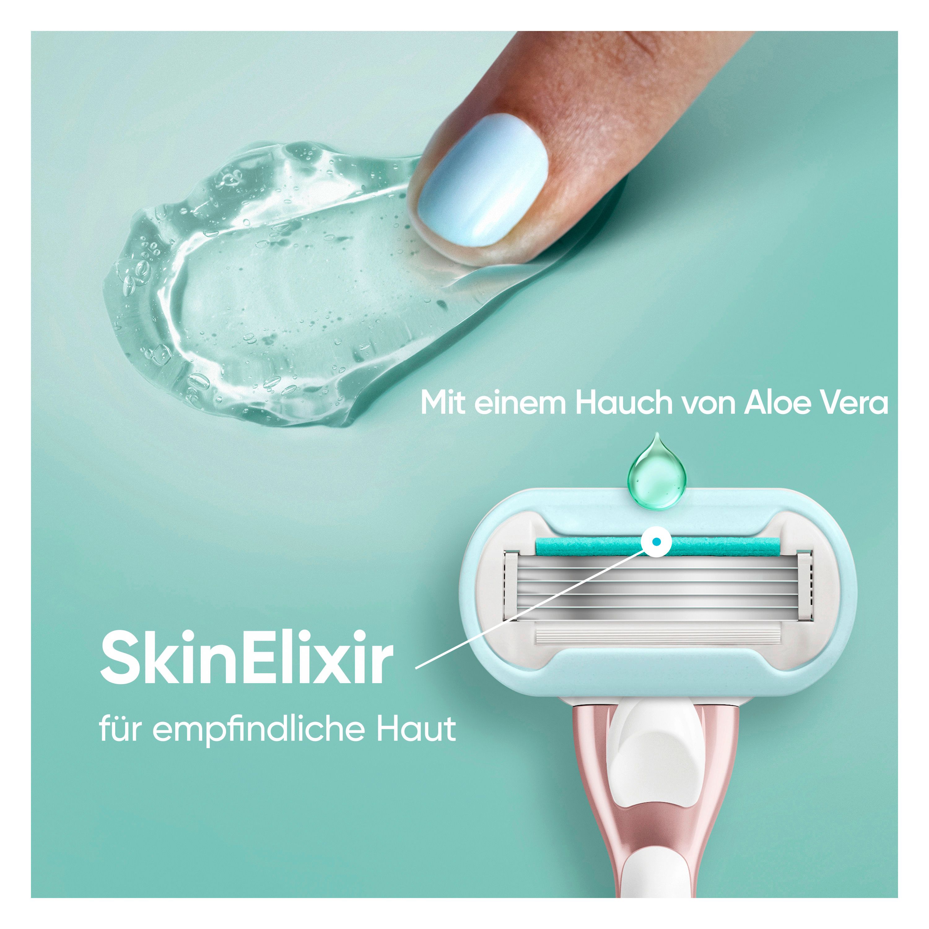 Gillette Venus - Damennassrasierer "Smooth Sensitive" + 3 Ersatzklingen + Duschhalterung