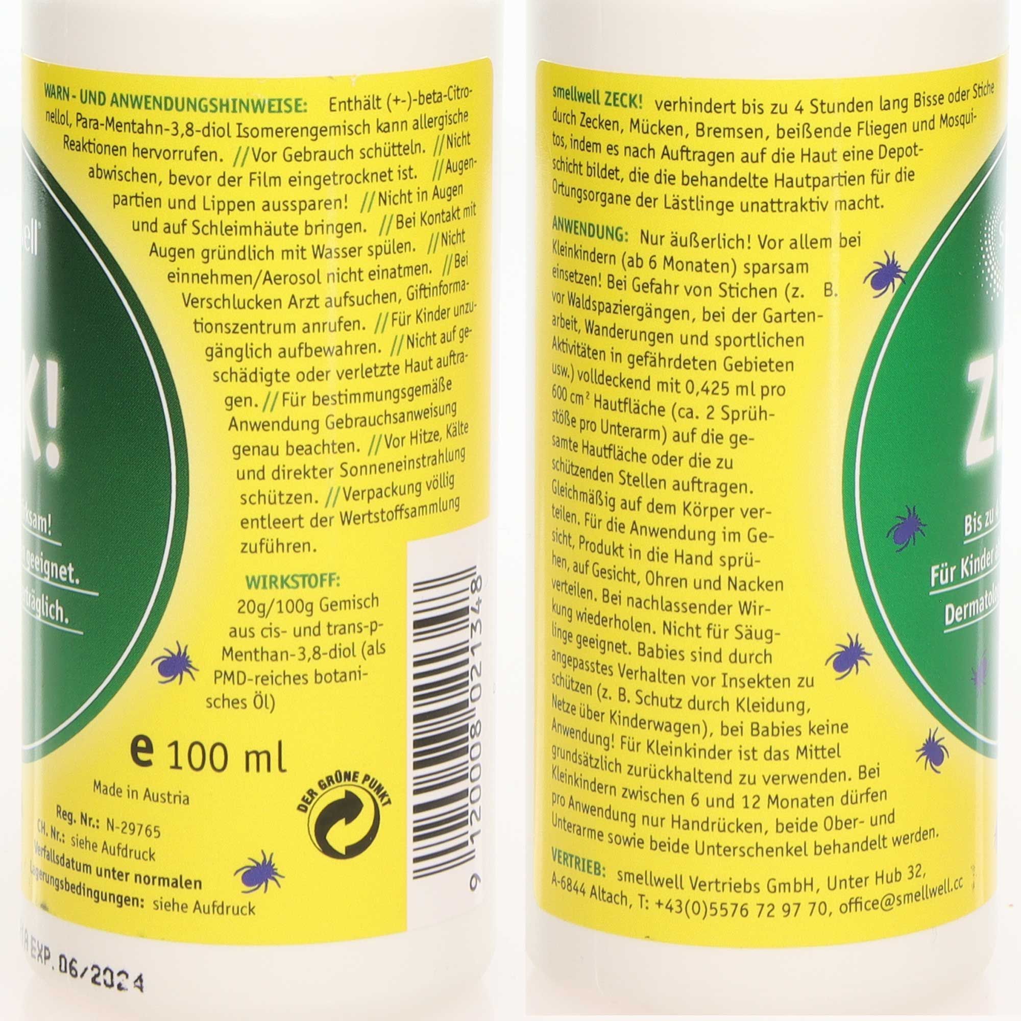 Zeck - wasser- und schweißbeständig - sogar für Kleinkinder geeignet - für Mensch und Tier