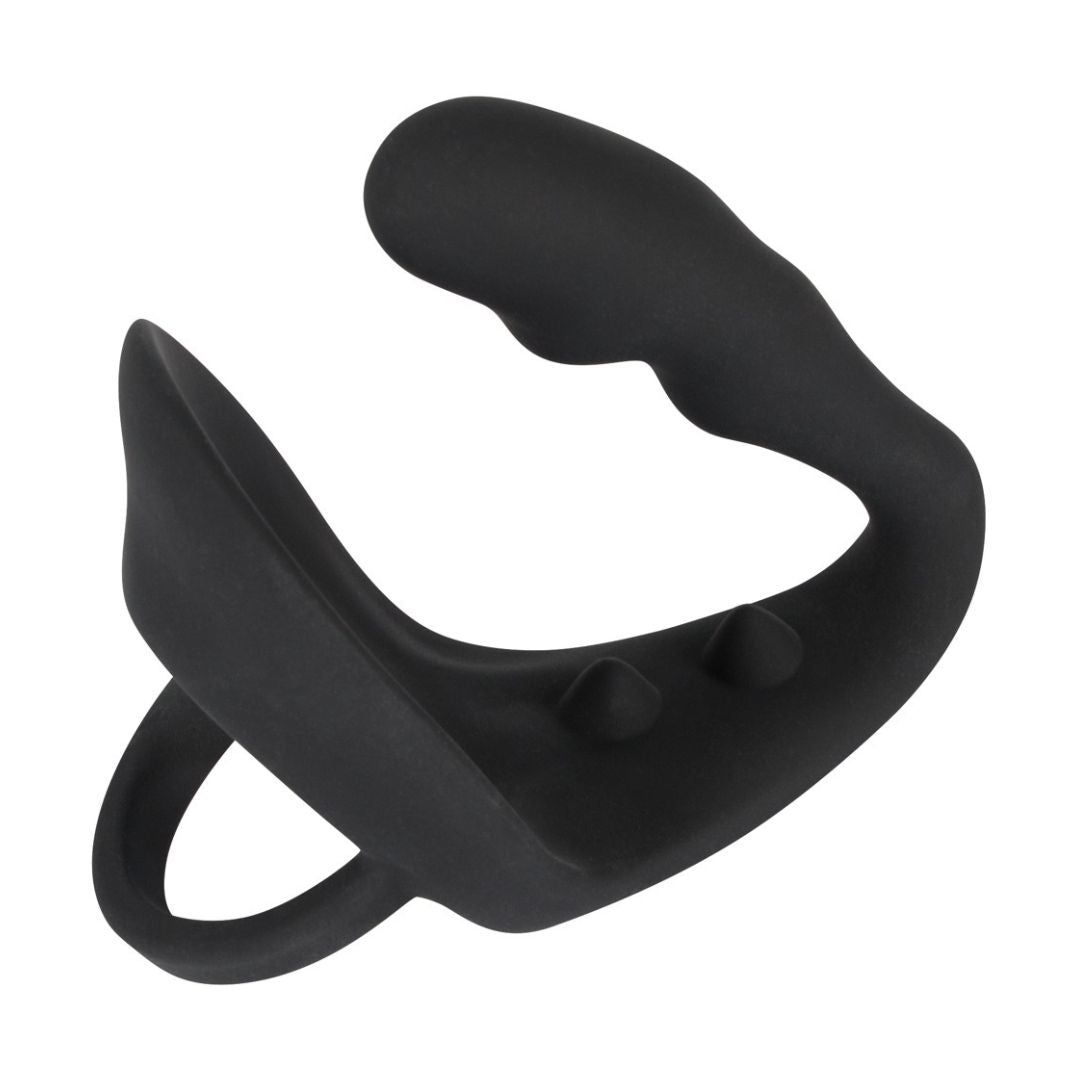 Black Velvets - Penis-/Hodenring mit Plug - Intensiv- & P-Stimulation