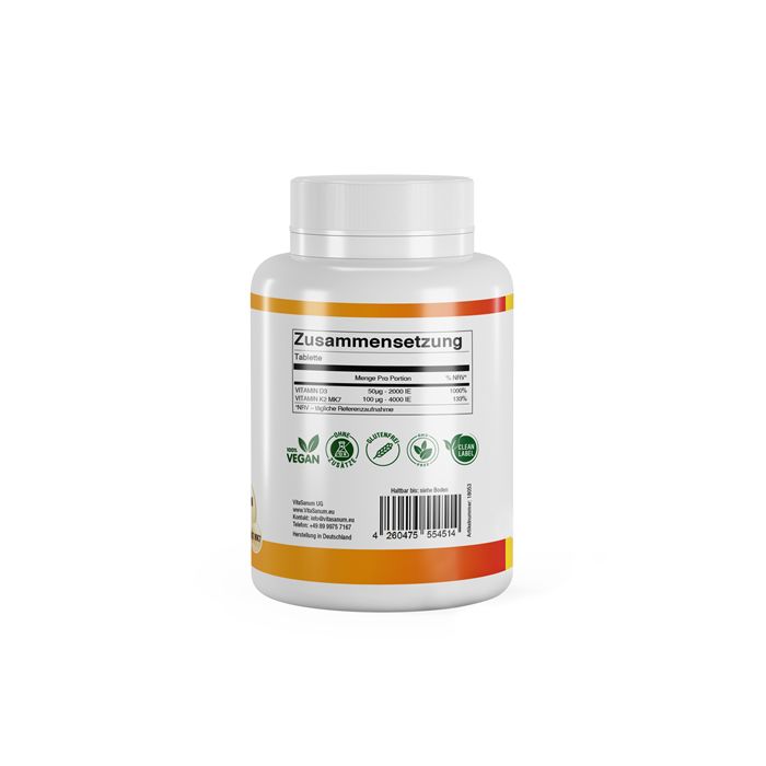 VitaSanum® Vitamin D3 + K2 MK7 200 St Lacktabletten