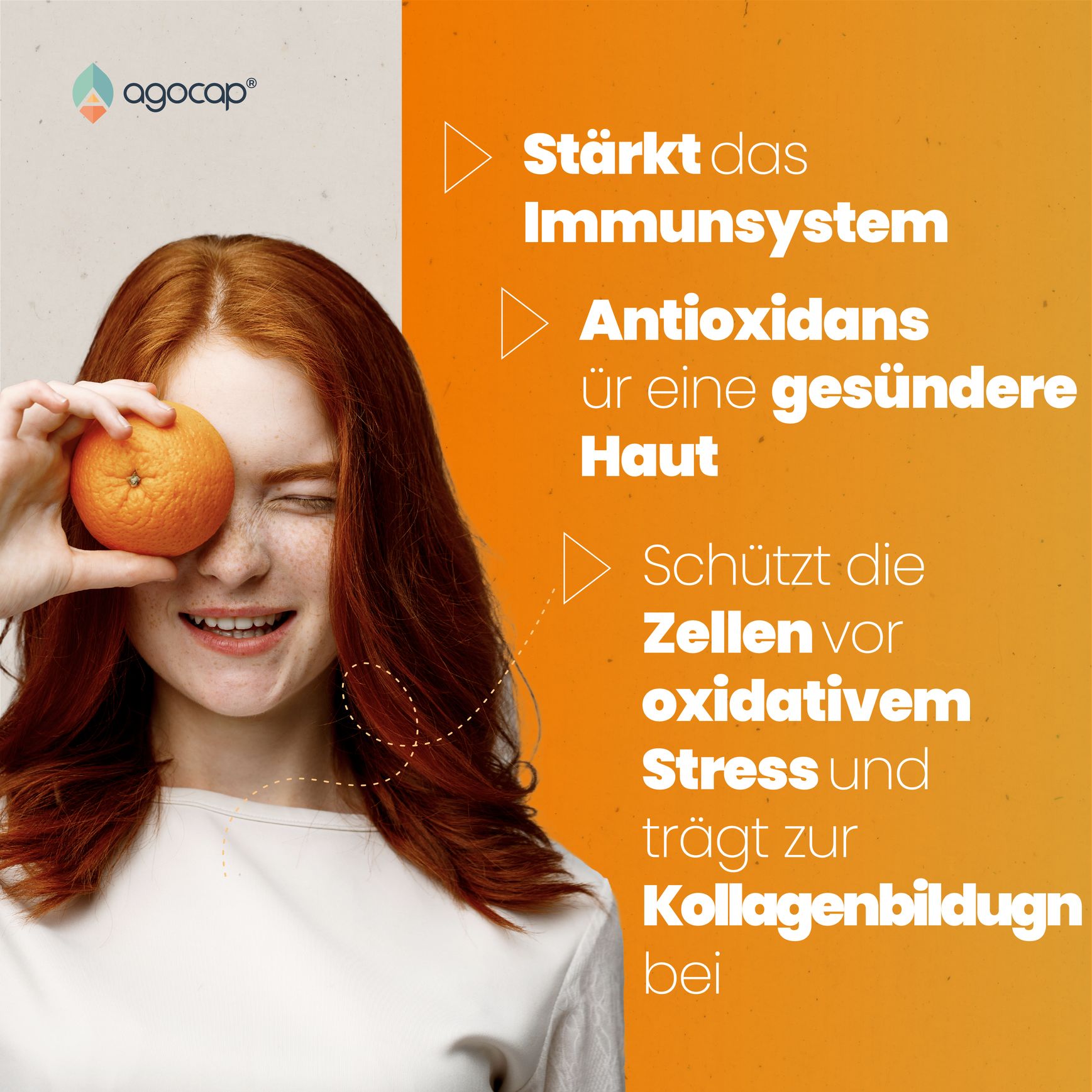 agocap - Vitamin C 500mg mit Bioflavonoiden aus Zitrusfrüchten und Hagebutten