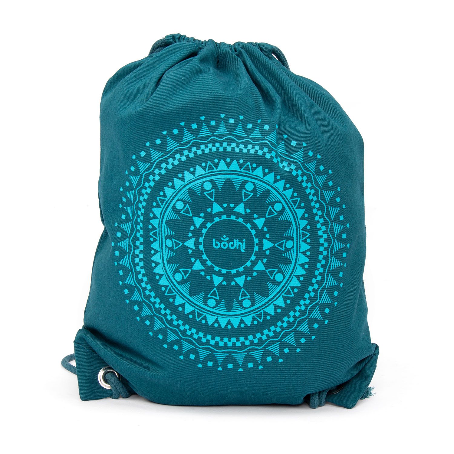 Turnbeutel GymBag Ethno Mandala, petrol mit Print aqua, 100% Baumwolle 1 St