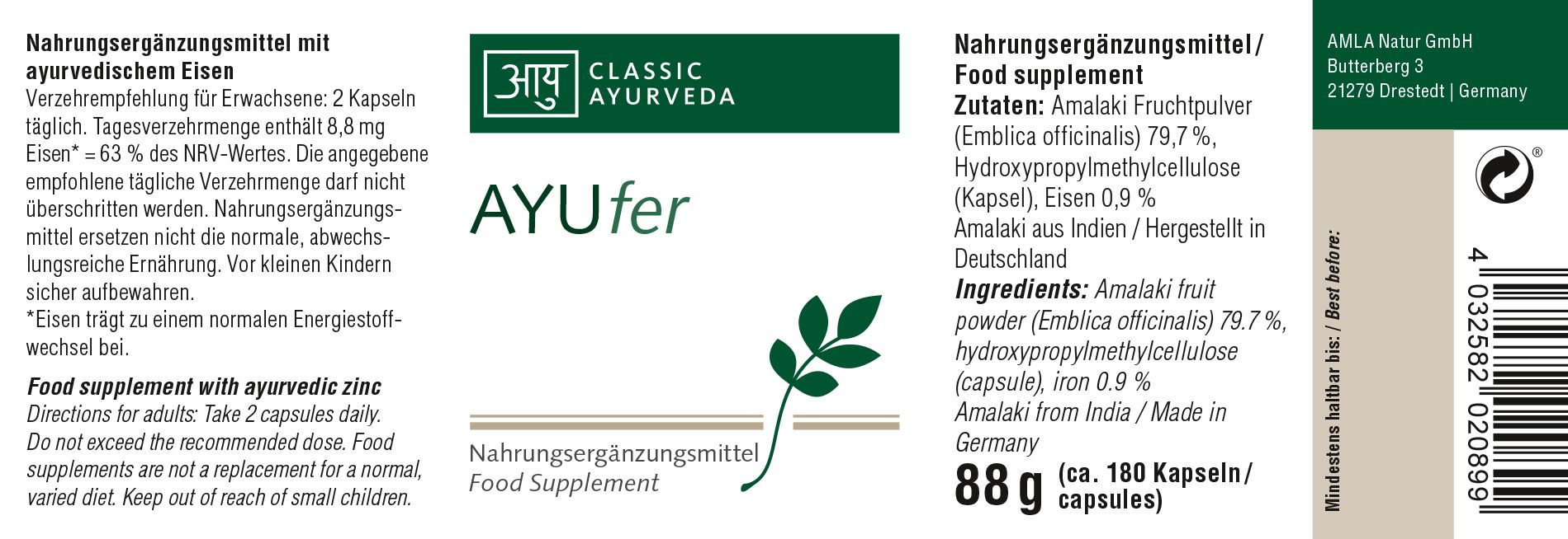 Classic Ayurveda - AYUfer 88 g