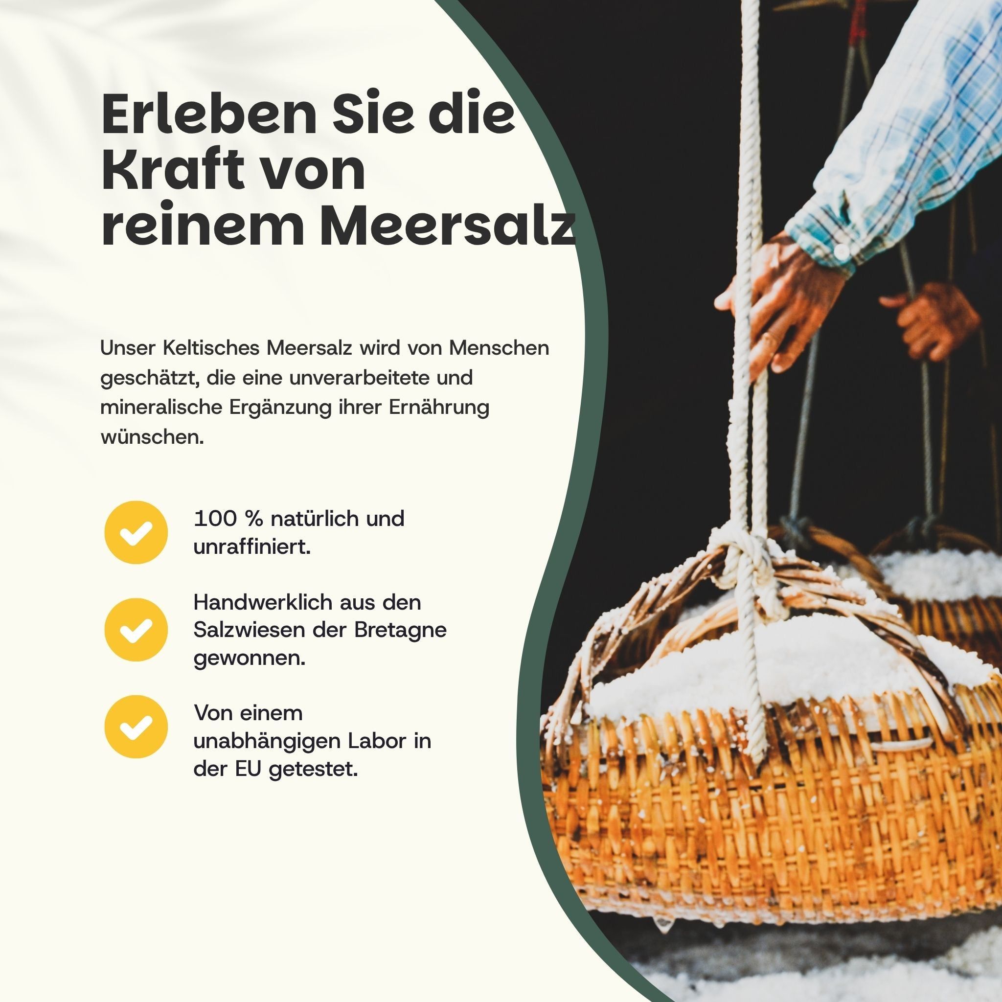 Vergleich: Meersalz in Kraftbeutel vs. andere Anbieter in Kunststoffverpackung.