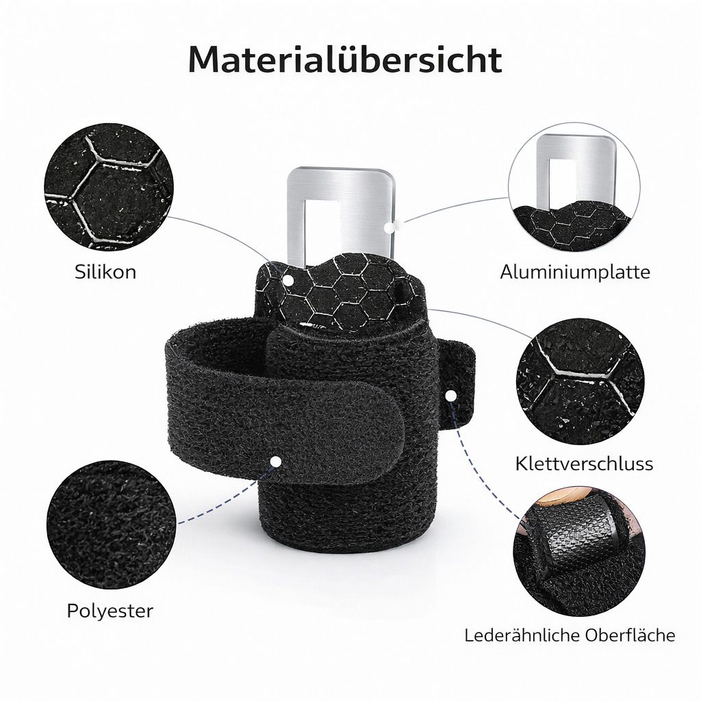 Zehenschiene mit Aluminiumstütze, verstellbare Zehenbandage, rutschhemmend & atmungsaktiv