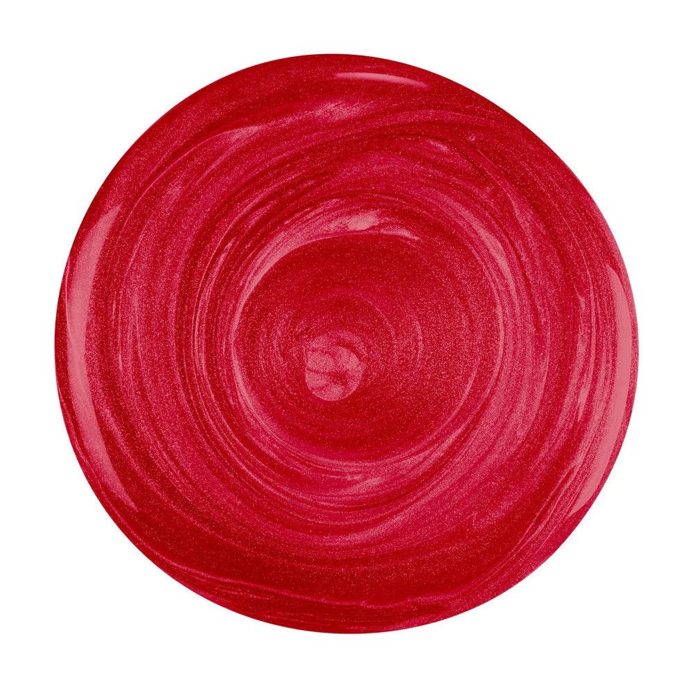 Roter Nagellack-Fleck. Runde Form, glänzend. Farbton: Rot.