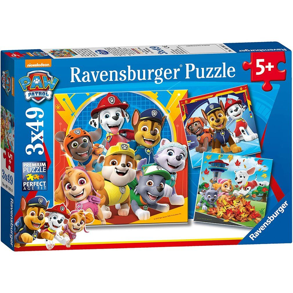 Puzzle 3x49 teile paw patrol 05048 ravensburger