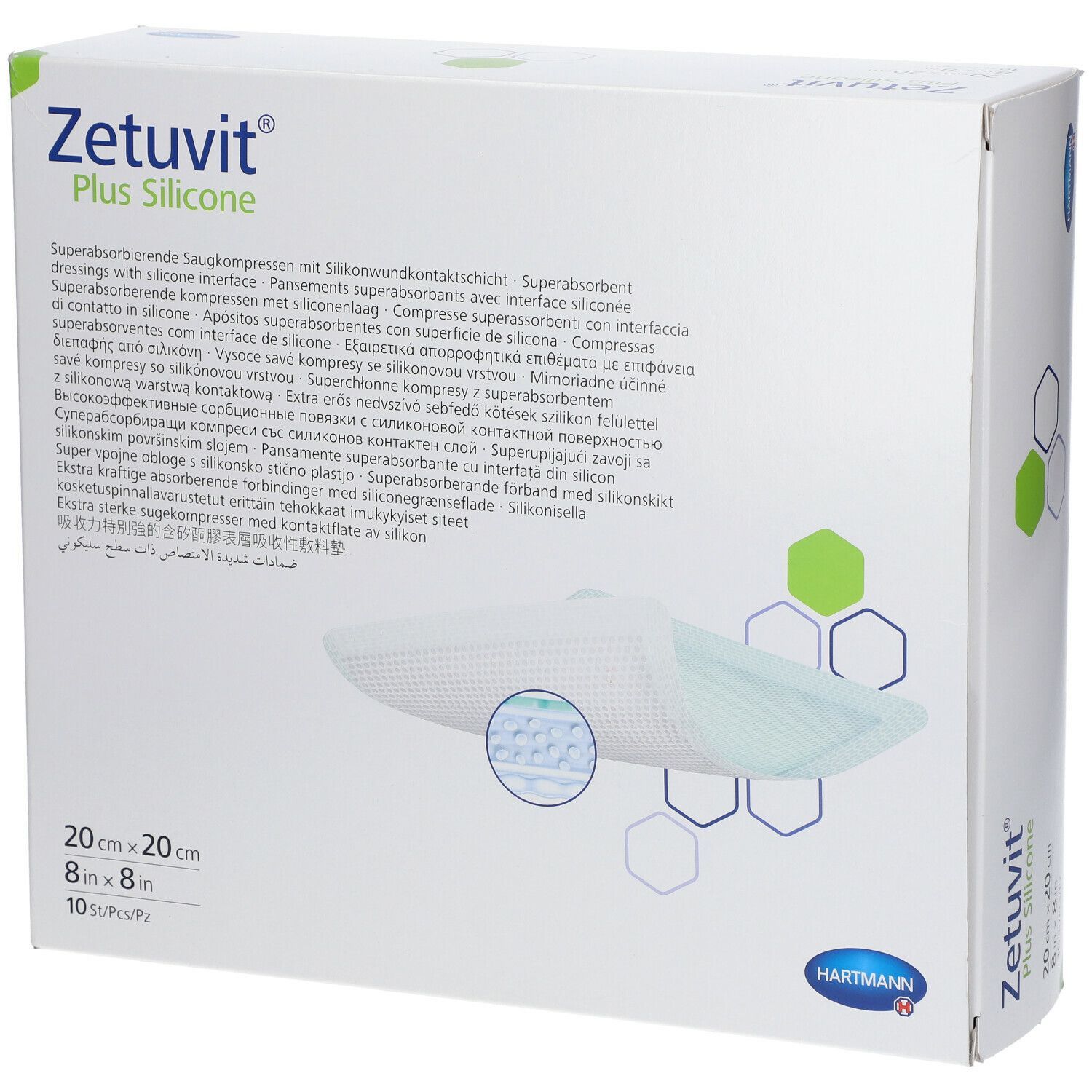 Zetuvit Plus Silicone steril 10x20 cm 10 St Kompressen