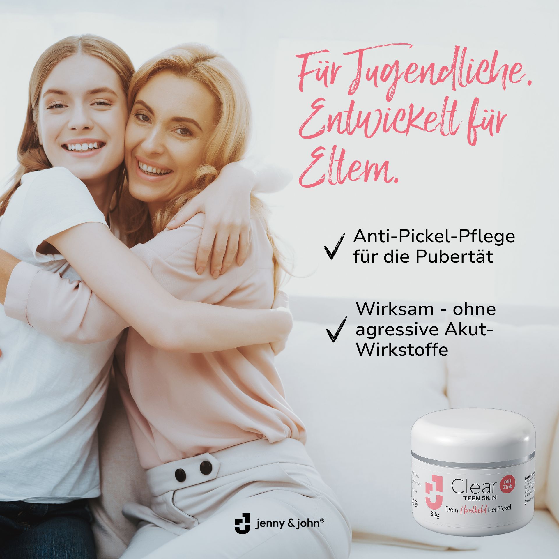 Jenny & John® CLEAR TEEN SKIN – Anti-Pickel-Balsam für Jugendliche in der Pubertät