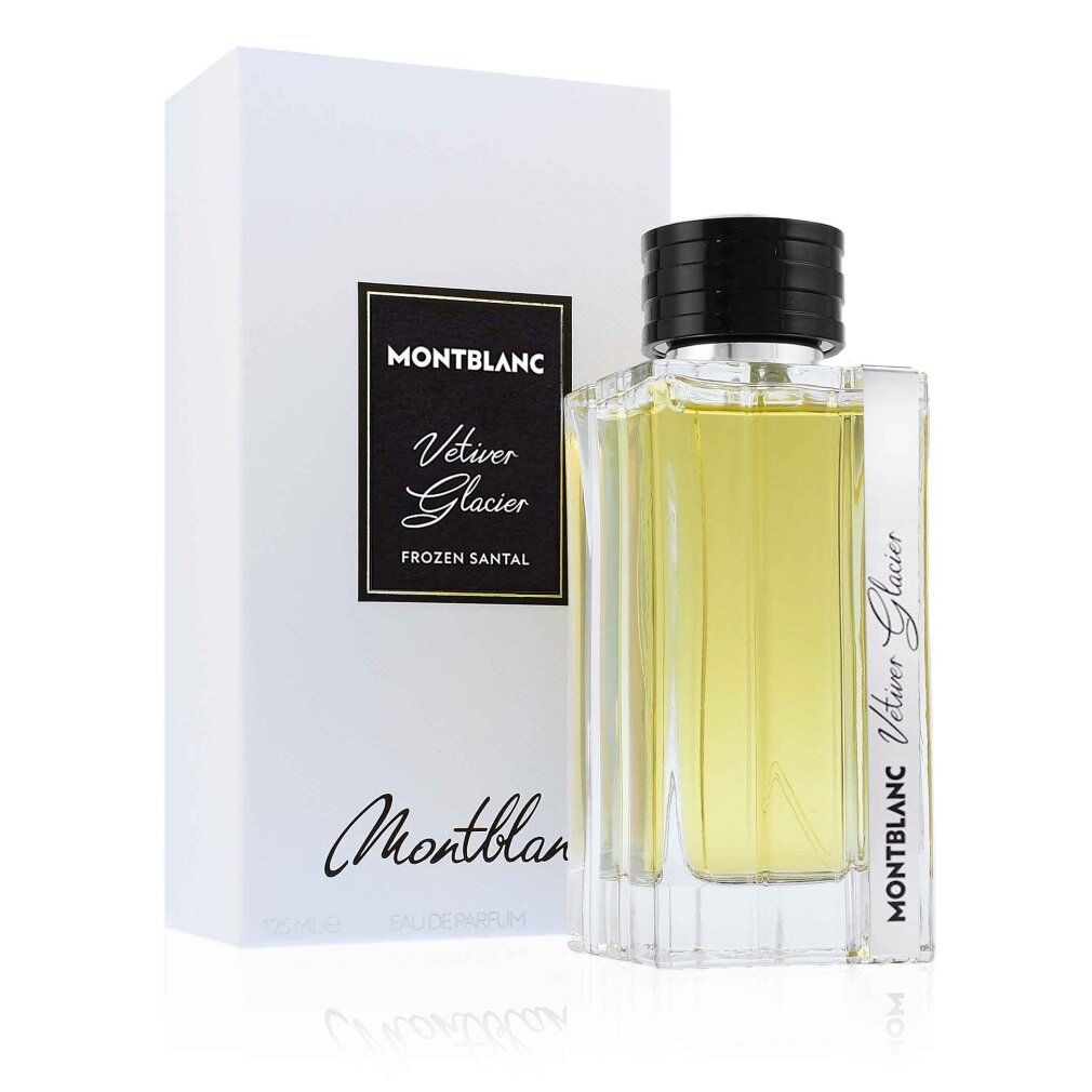 Montblanc Vetiver Glacier Eau de Parfum Flakon und Verpackung.