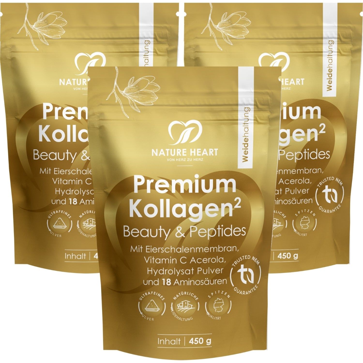 Nature Heart Premium Kollagen 3x450 g Pulver
