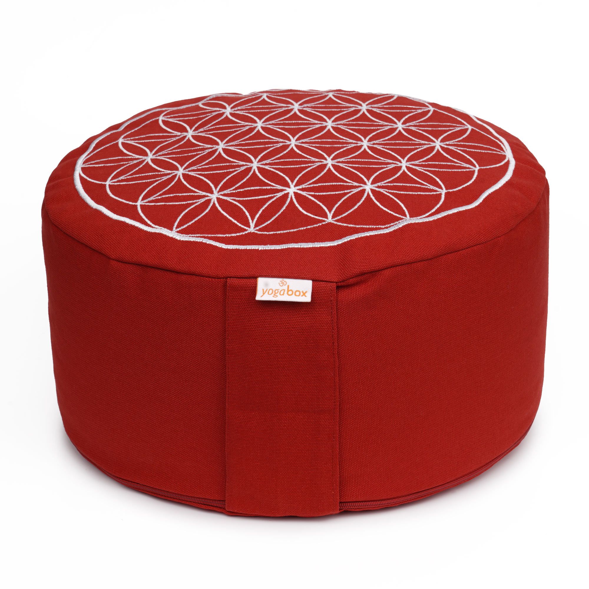yogabox Meditationskissen Glückssitz® Blume des Lebens - bordeaux 33 x 15,0 cm 1 St