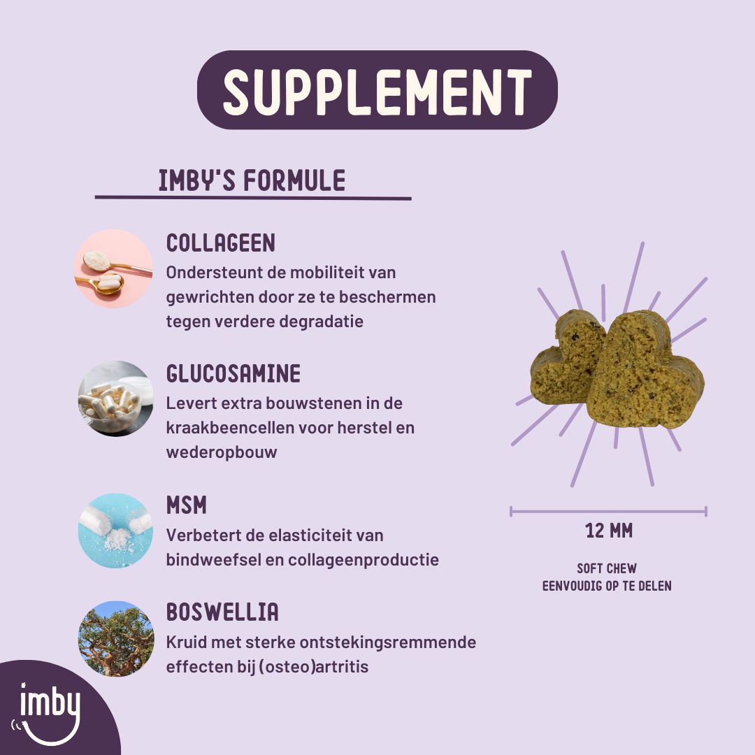 Imby Hip and Joint - Pflanzliche Gelenkunterstützung für Hunde mit Glucosamin und MSM