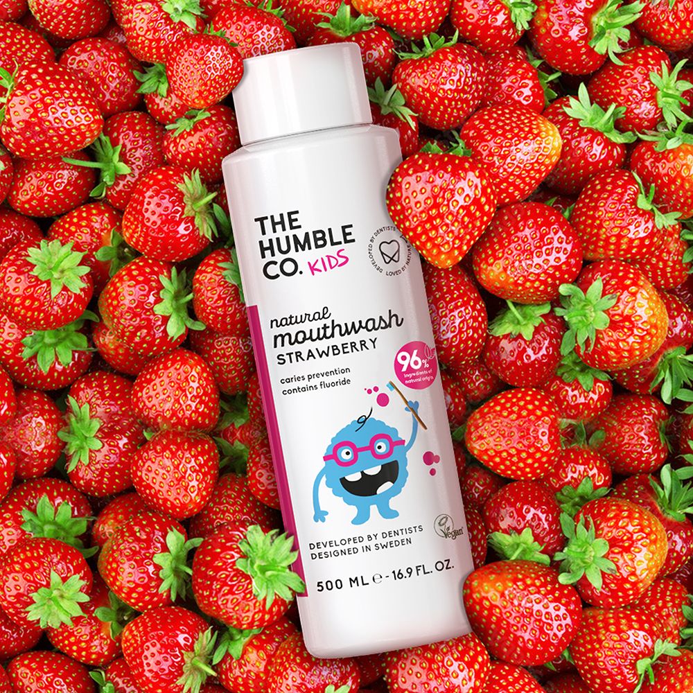 The Humble Co. Mundspülung für Kinder Erdbeere