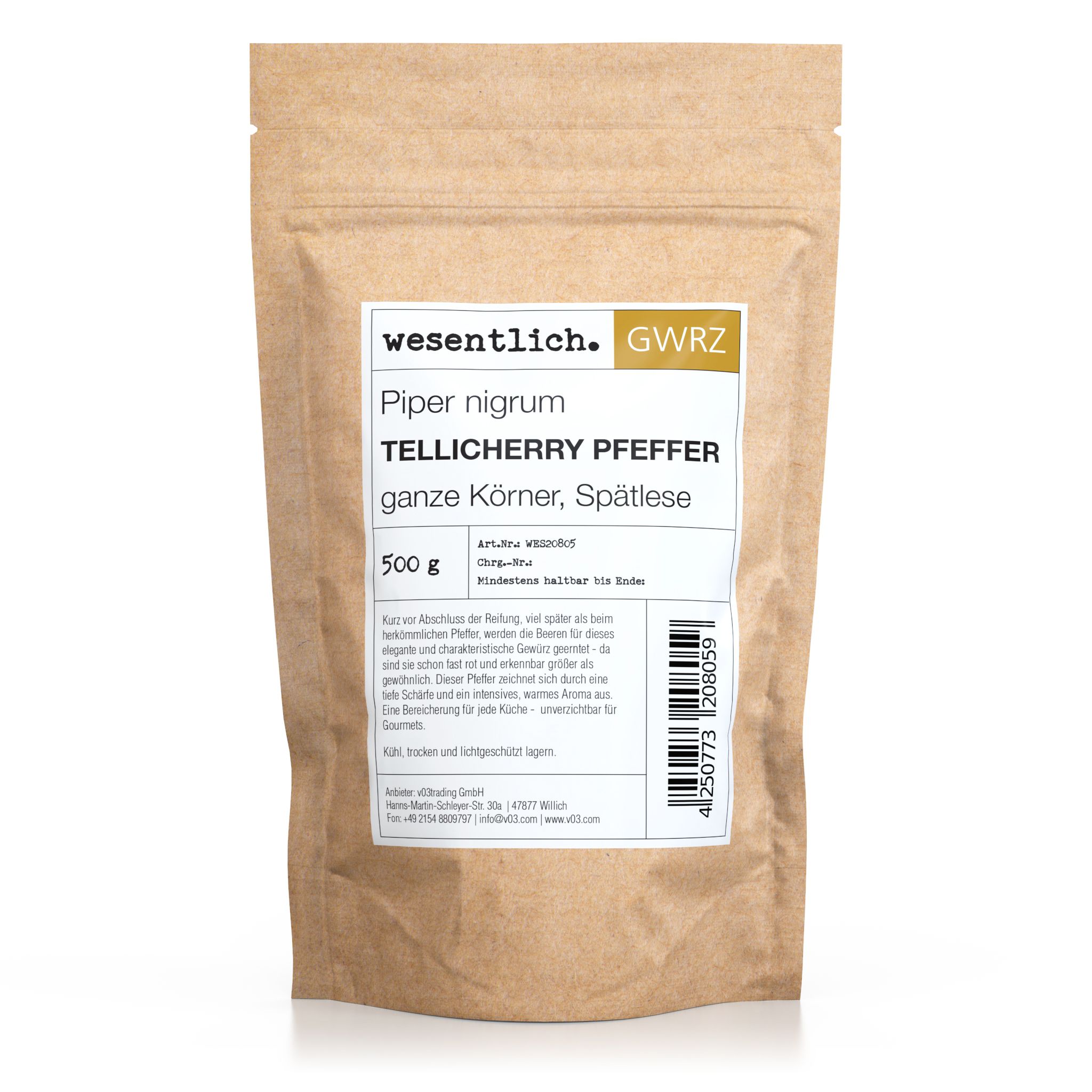 Tellicherry Pfeffer von wesentlich.