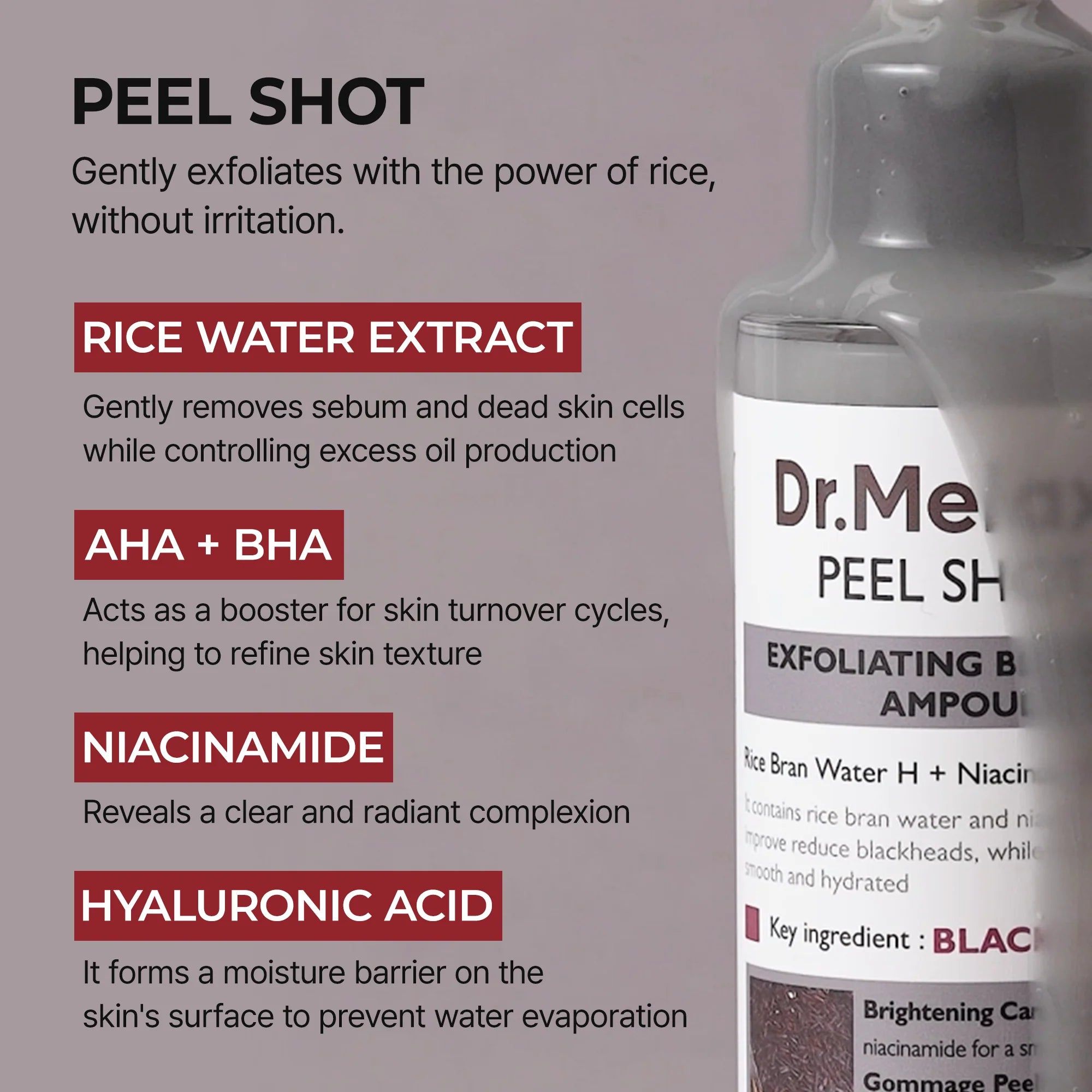 Dr.Melaxin Peel Shot Exfoliant Black Rice Ampoule